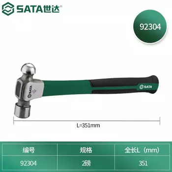Shida 92304 Молоток с шариковой головкой и ручкой из стекловолокна, 2 фунта. SATA