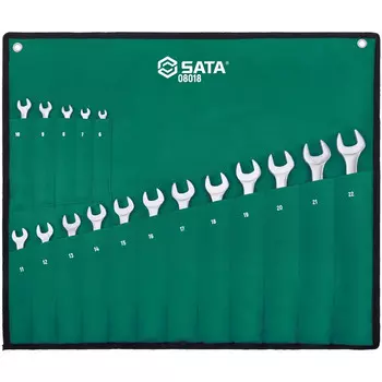 Shida, набор из 17 новых полностью полированных рожковых ключей двойного назначения для цветов сливы, 6–22 мм 08018 SATA