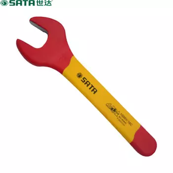 Shida SATA 41306 литой двухцветный рожковый ключ с изоляцией VDE, ключ электрика 6 мм