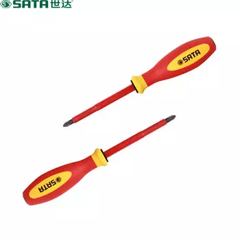 Shida SATA 61212 G серия двухцветная ручка с крестообразной отверткой 1*80 мм