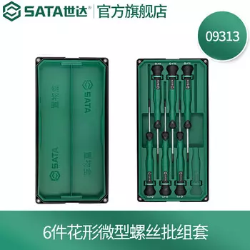 Shida Tools Микроотвертка с крестообразным шлицем и цветком, набор из 6 микроотверток с цветком 09313 SATA
