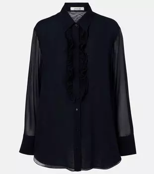 Шифоновая блуза Sheer Dreams из шелка Dorothee Schumacher, Dark Navy