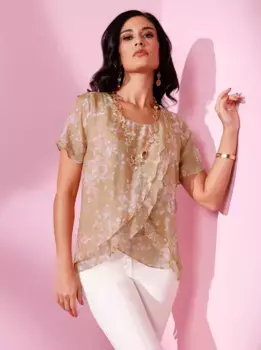 Шифоновая блузка Creation L, розовый