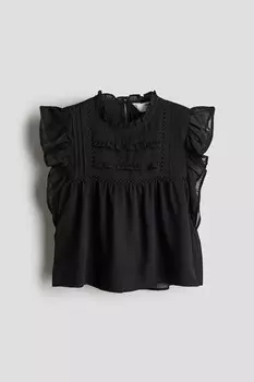 Шифоновая блузка H&M, черный
