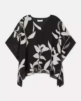 Шифоновая блузка с французскими рукавами Couchel, черный