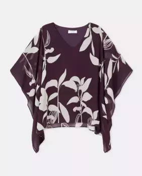 Шифоновая блузка с французскими рукавами Couchel, фиолетовый