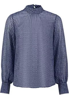 Шифоновая блузка с принтом Zero, синий