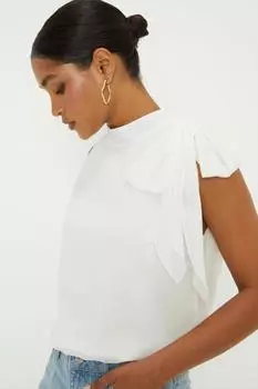Шифоновая блузка с завязками на плечах Dorothy Perkins, белый