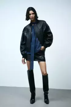 Шифоновая блузка с завязками на шее H&M, синий