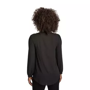 Шифоновая блузка Tasha на пуговицах с завязками Poetic Justice, черный