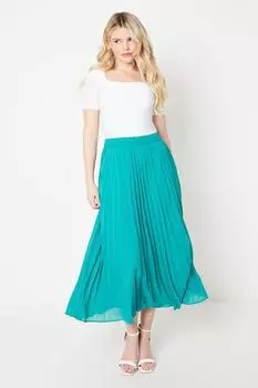 Шифоновая плиссированная юбка Dorothy Perkins, зеленый