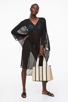 Шифоновая пляжная туника H&amp;M, черный