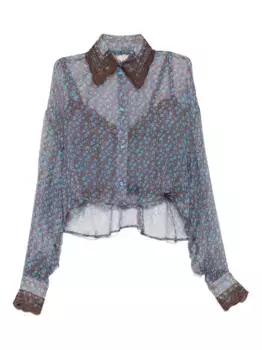 Шифоновая рубашка Ermanno Scervino, коричневый