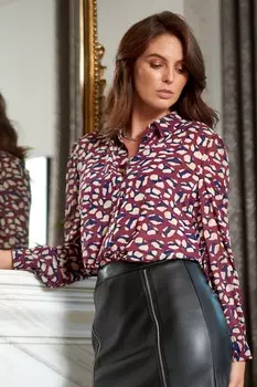 Шифоновая рубашка со звездами цвета металлик Natalya Pour Moi, фиолетовый