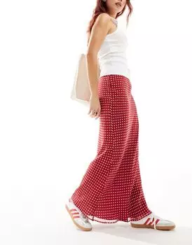 Шифоновая юбка макси с красным пятном ASOS DESIGN