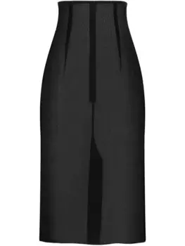 Шифоновая юбка миди Dolce & Gabbana, черный