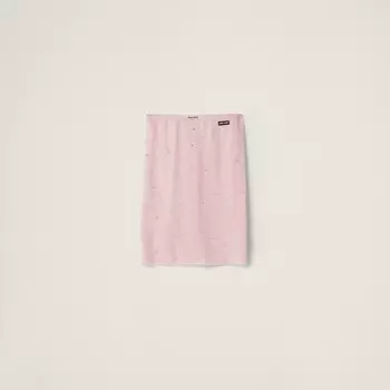 Шифоновая юбка с вышивкой Miu Miu, розовый