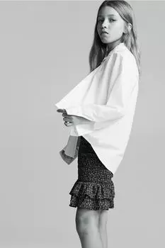 Шифоновая юбка со сборками H&M