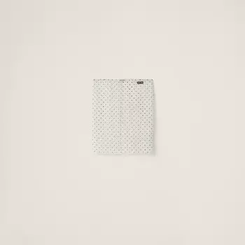 Шифоновая юбка в горошек Miu Miu, белый