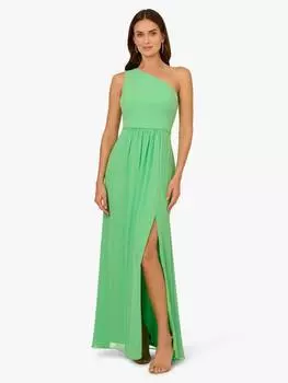 Шифоновое асимметричное платье макси Adrianna Papell, цвет Light Green