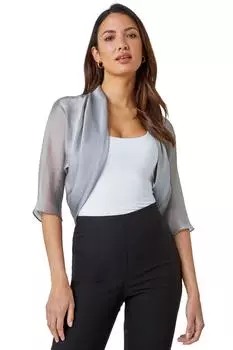 Шифоновое болеро со сборками по подолу Roman, серый