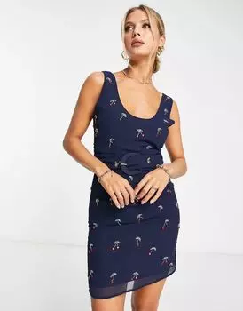 Шифоновое мини-платье ASOS с вишневым декором