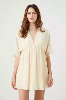 Шифоновое мини-платье Babydoll Forever 21, кремовый
