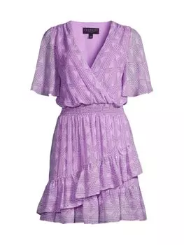 Шифоновое мини-платье с развевающимися рукавами Laundry by Shelli Segal