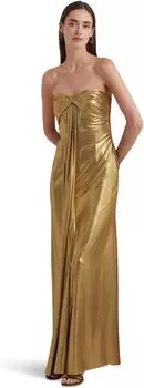 Шифоновое платье без бретелек цвета металлик LAUREN Ralph Lauren, цвет New Bronze/Bronze Foil