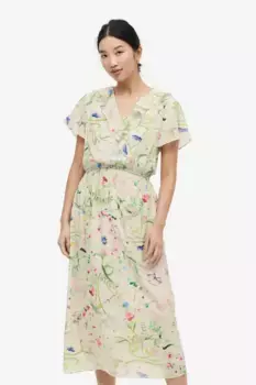 Шифоновое платье для кормления H&M, бежевый