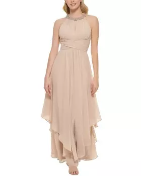 Шифоновое платье Eliza J с лямкой на шее, золото