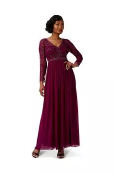 Шифоновое платье из бисера Adrianna Papell, красный