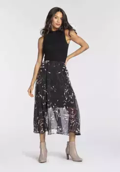 Шифоновое платье Laura Scott с элегантным цветочным принтом - НОВАЯ КОЛЛЕКЦИЯ, коричневый