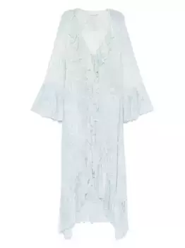 Шифоновое платье макси с принтом BLUMARINE, синий