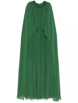 Шифоновое платье макси Self-Portrait, зеленый
