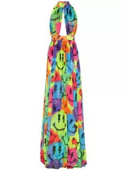 Шифоновое платье макси Smile Philipp Plein, синий