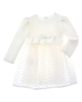 Шифоновое платье Mayoral Heart Plumeti, белый