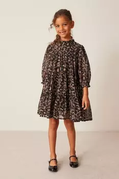 Шифоновое платье металлик Next