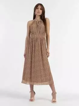 Шифоновое платье миди Faina, коричневый