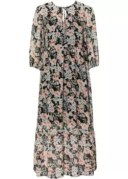 Шифоновое платье миди Rainbow, черный