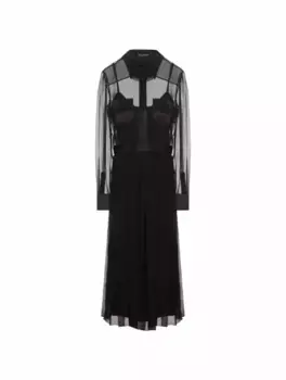 Шифоновое платье-рубашка Dolce&Gabbana, черный