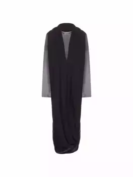 Шифоновое платье с эффектом многослойности MM6 MAISON MARGIELA, черный