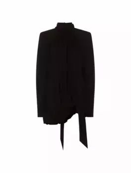 Шифоновое платье с бантом Saint Laurent, черный