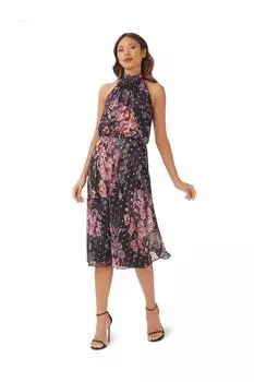 Шифоновое платье с бретельками с цветочным принтом Adrianna Papell, мультиколор