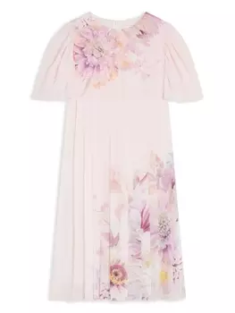 Шифоновое платье с цветочным принтом Eirene, розовый
