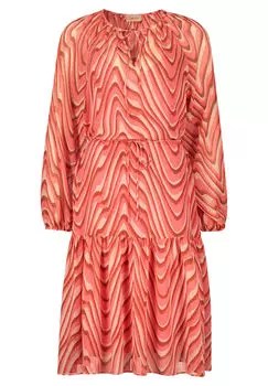 Шифоновое платье с длинными рукавами Cartoon, розовый