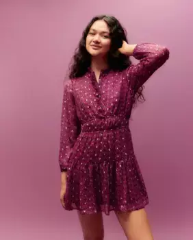 Шифоновое платье с длинными рукавами Green Coast, цвет Granate