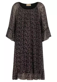 Шифоновое платье с рукавами 3/4. Cartoon, черный