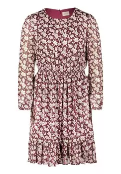 Шифоновое платье с рюшами Cartoon, красный