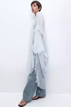 Шифоновое платье с воланами H&M, голубой